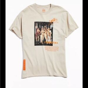 Altru shirt - Primavera Tee - beige 100% cotton large classic art screen print